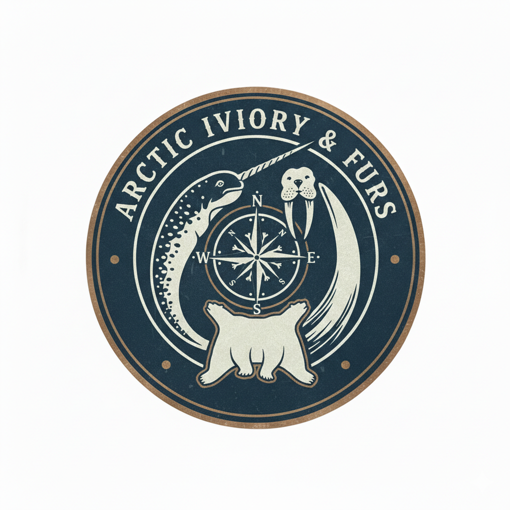 Narwal Tusk, Walrus Tusk and Polar Bear Rug